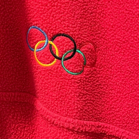 VINTAGE Pink OLYMPIC GAME fleece size L - Picture 7 of 9